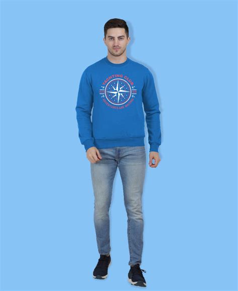 Hiflyers Men Chest Printed Cotton Fleece Sweatshirt | Warm Winter ...