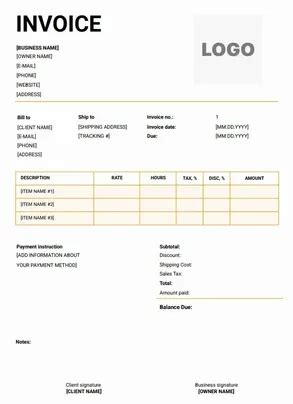 Freelance Invoice Templates | Free PDF Templates | Refrens