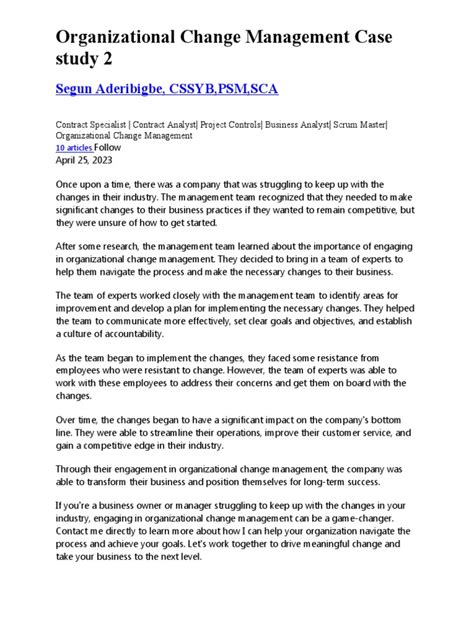 Image result for Organization Change Problem Case Study in Production Example