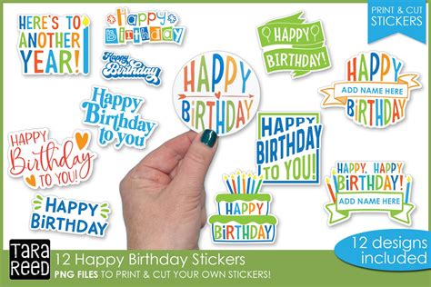 Free printable happy birthday stickers, Download Free printable happy ...