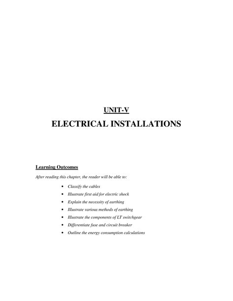 BEE Unit-5 - BEE unit 5 practice materials - UNIT-V ELECTRICAL ...