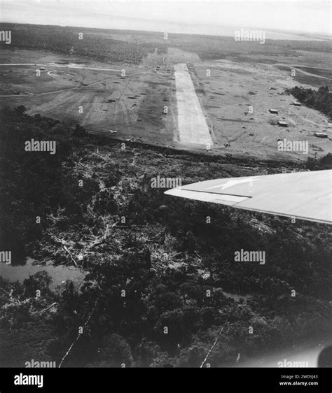Aerial view of Henderson Field, Guadalcanal, on 22 August 1942 Stock ...