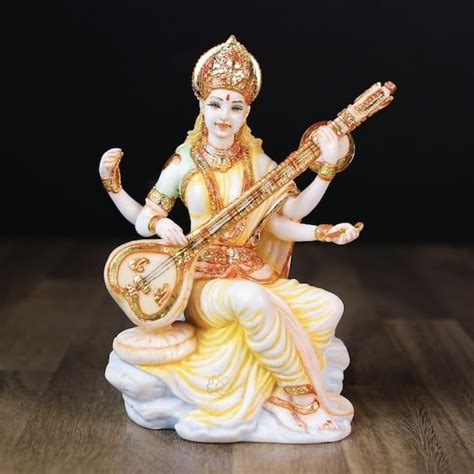Buy Polyresin Saraswati Idol Statue Saraswati Maa Figurine Sclupture ...