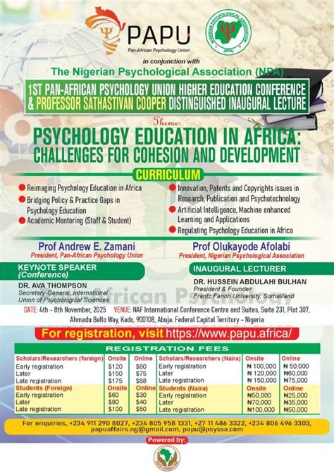 Pan-African African Psychology Union Conference , Abuja, Nigeria, 15 ...