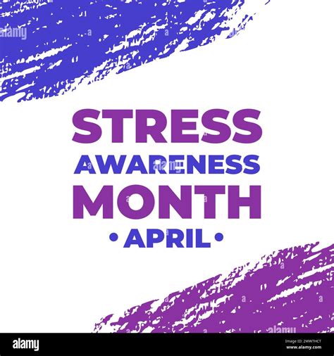 National Stress Awareness Month typography poster. Annual event in USA ...