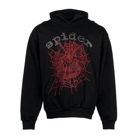 Sp5der OG Rhinestone Logo Hoodie Black - Spider Hoodie