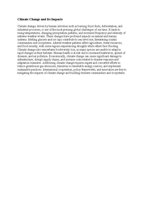 Climate Change and Its Impacts - Climate Change and Its Impacts Climate ...