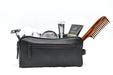 Black Leather Toiletry Accessory Bag | Mens Leather Dopp Kit | MaheTri