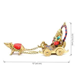 Buy Two Moustaches Ganesha on Mouse Savari Gemstone Work Brass ...