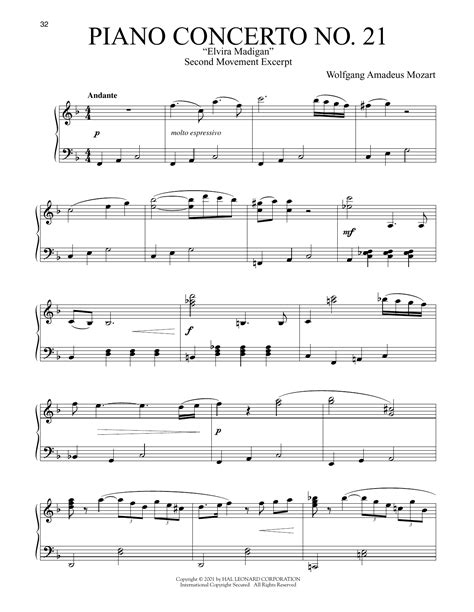 Piano Concerto No. 21 In C Major ("Elvira Madigan"), Second Movement ...