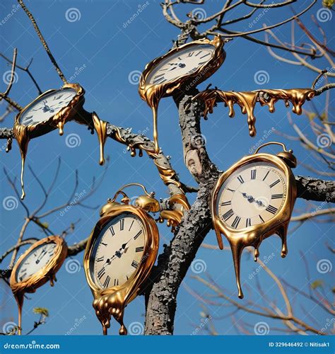 39 Surreal Melting Clocks on Tree Branch Inspired by Salvador Dali ...