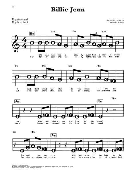 Michael Jackson Billie Jean Sheet Music Notes, Chords | Sheet music ...