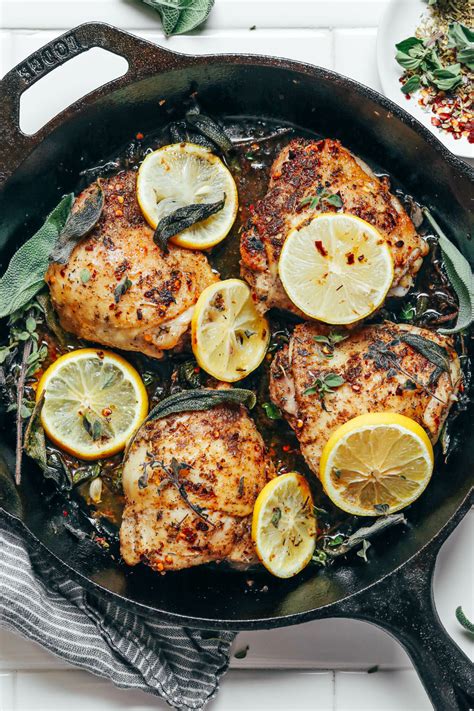 Lemon & Herb Roasted Chicken Thighs - Minimalist Baker Recipes
