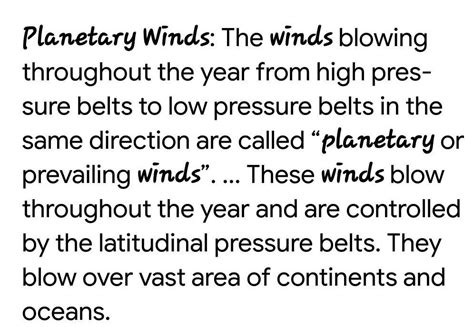 What is a planetry winds ? Give a brief description of the westerlies ...