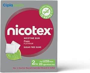 Buy Cipla Nicotex Nicotine Sugar Free Paan Gums 2mg | Helps to Quit ...