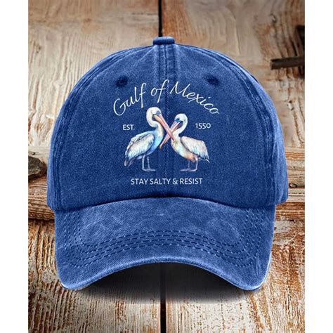 Gulf Of Mexico Pelican Stay Salty And Resist Est 1550 Hat