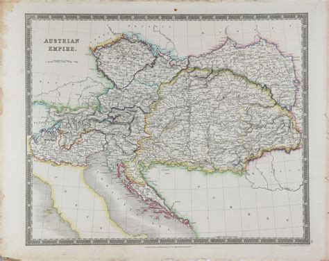 At Auction: John Crane Dower, John Dower, Map of Austrian Empire, Engraving