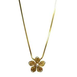 Buy Floral Pearl Pendant Necklace for Women | Elegant Gold-Plated Chain ...