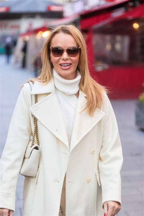 Amanda Holden in a Long Cream Coat and a Knitted Turtleneck Jumper 12 ...