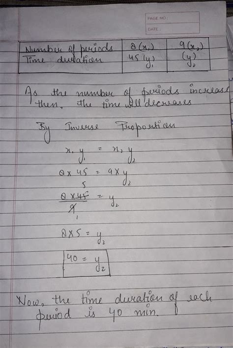 a school has 8 periods a day each of 45 minutes duration how long would ...