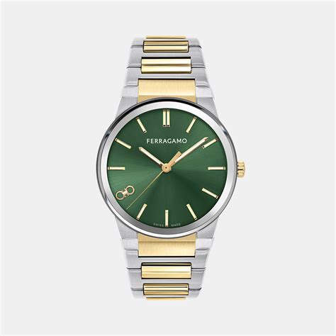 Ferragamo Men Green Stainless Steel Watch SFST00324 – Just In Time