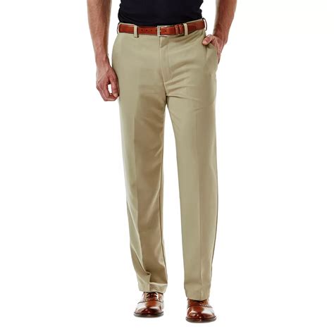 Men's Haggar® Cool 18® Classic-Fit Flat-Front No-Iron Expandable Waist ...