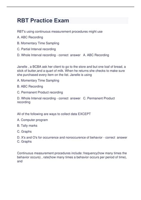 RBT Practice Exam Question and answers 100% correct solved 2023/2024 ...