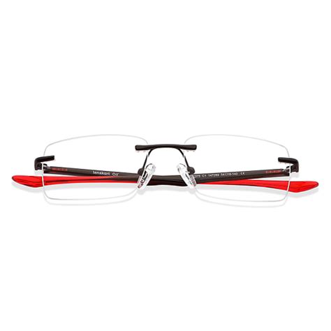 Buy Black Red Rimless Rectangle Lenskart Air Air Essentials LA E12375 ...