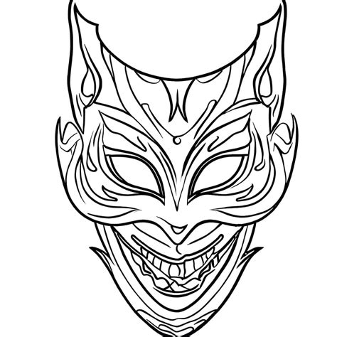 Scary Masks Printable Coloring