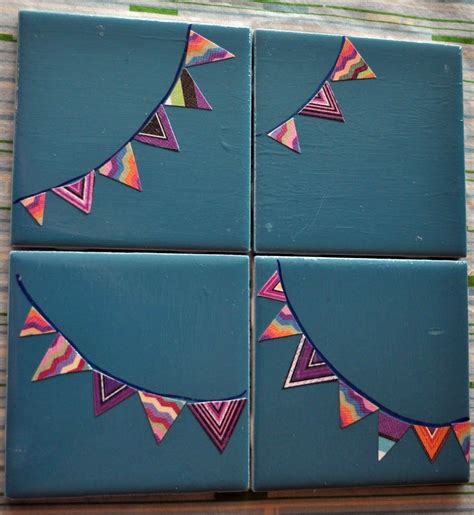 In it to pin it! Coasters out of old tiles and leftover scraps of paper ...