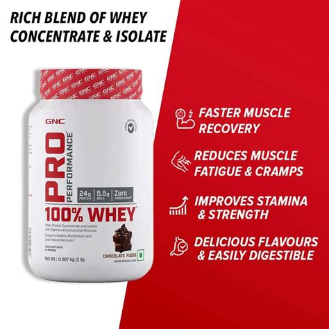 Buy GNC PRO PERFORMANCE 100% WHEY PROTEIN POWDER, 907 G | 24G PROTEIN ...