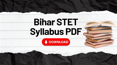 Bihar STET Syllabus 2025 For (Class 9-10) and (Class 11-12), Official PDF