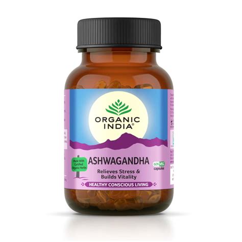 ORGANIC INDIA Ashwagandha Capsules - 60 Veg Capsules (Pack of 2 ...