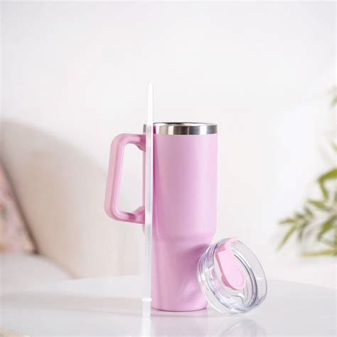 Light Pink Stainless Steel Water Bottle With Straw 850ml Online ...