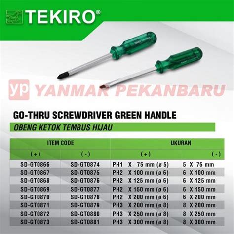 Jual TEKIRO GO-THRU SCREWDRIVER GREEN HANDLE/OBENG KETOK TEMBUS HIJAU ...