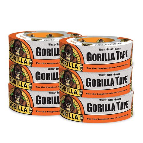 Gorilla Tape, White Duct Tape, 1.88" x 30 yd, White, Pack of 6 ...