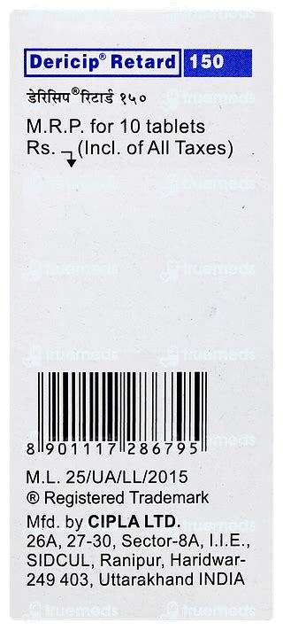 Dericip Retard 150 MG | Order Dericip Retard 150 MG Tablet Online at ...