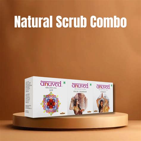 Anuved Natural Scrub Combo | Pure Utane, Vibhuti & Haldi Chandan Soaps ...