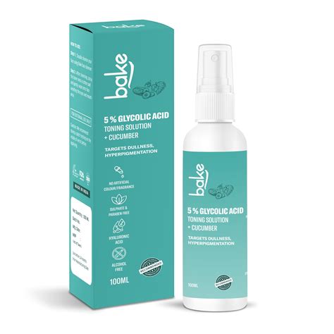 BAKE 5% Glycolic Acid Toner with Hyaluronic Acid for Pigmentation, Tan ...