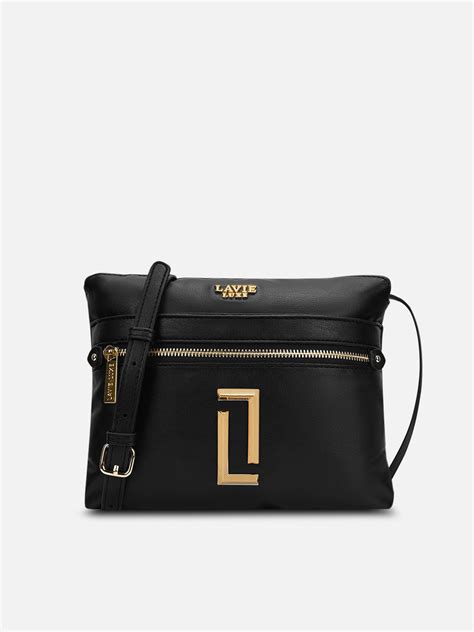 Buy Quick25 Top Zip Small Sling Bag Black Online – Lavie World