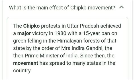 state the main effect of chipko movement in india - Brainly.in