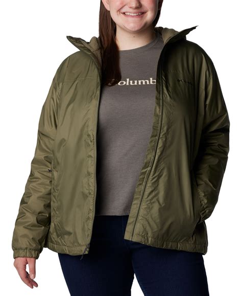 Columbia Plus Size Switchback Sherpa-lined Jacket In Stone Green | ModeSens