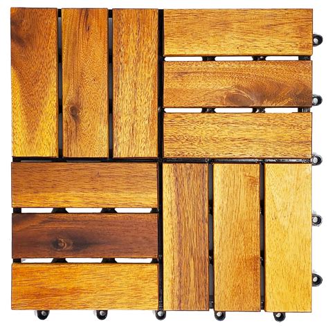 Buy Interlocking Deck Tiles 1 Pack Sample - Snap Together Wood Flooring ...