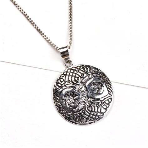 Round 92.5 Sterling Silver Pendant Tree of Life With Crescent Moon and ...