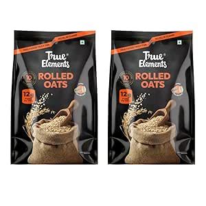 True Elements Rolled Oats 2kg offer pack - 1 month family pack ...