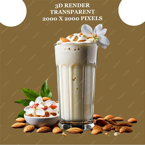 Premium PSD | Almond Milk With White Background