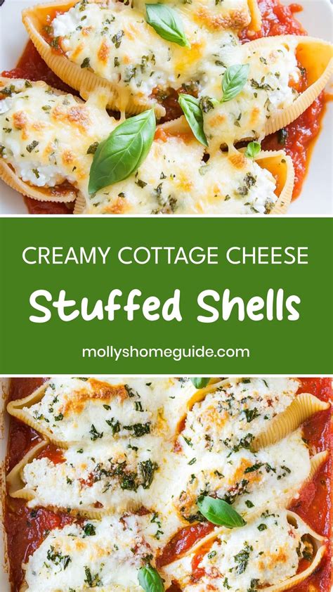 Easy Cottage Cheese Stuffed Shells Recipe | Recipe | Stuffed shells ...