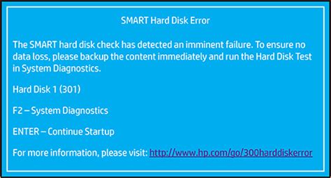 HP PCs - SMART hard disk error 301, 302, 309, 30A, 30B, 30C, 3F1, 3F2 ...