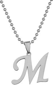 Stylewell Silver Name English Alphabet 'M' Letter Locket Pendant ...