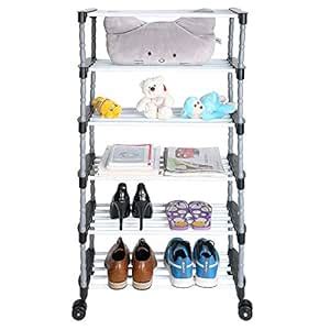 FLIPZON Multipurpose Metal, Plastic Smart Shoe Rack With Wheels ...